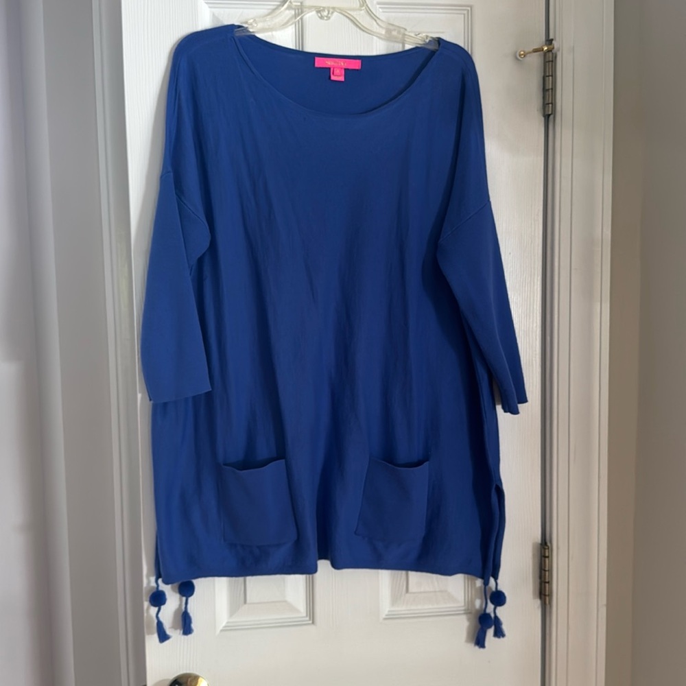 Lilly Pulitzer Elba Tunic tassel Royal Blue